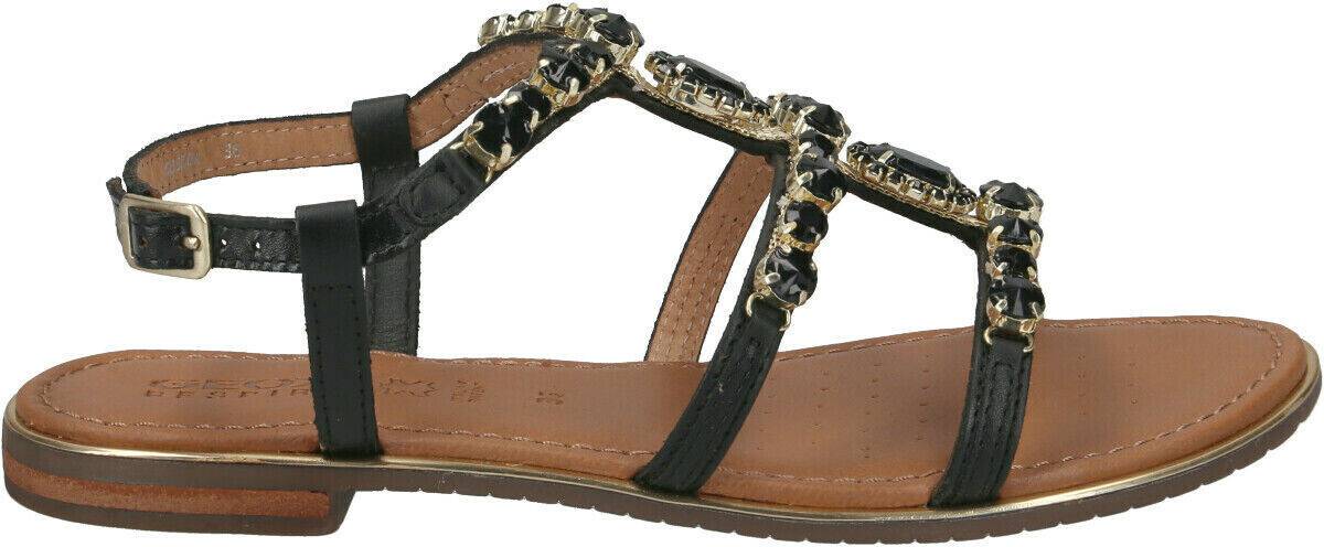 Geox D Sozy Plus Flat Sandal black Sandalias mujer