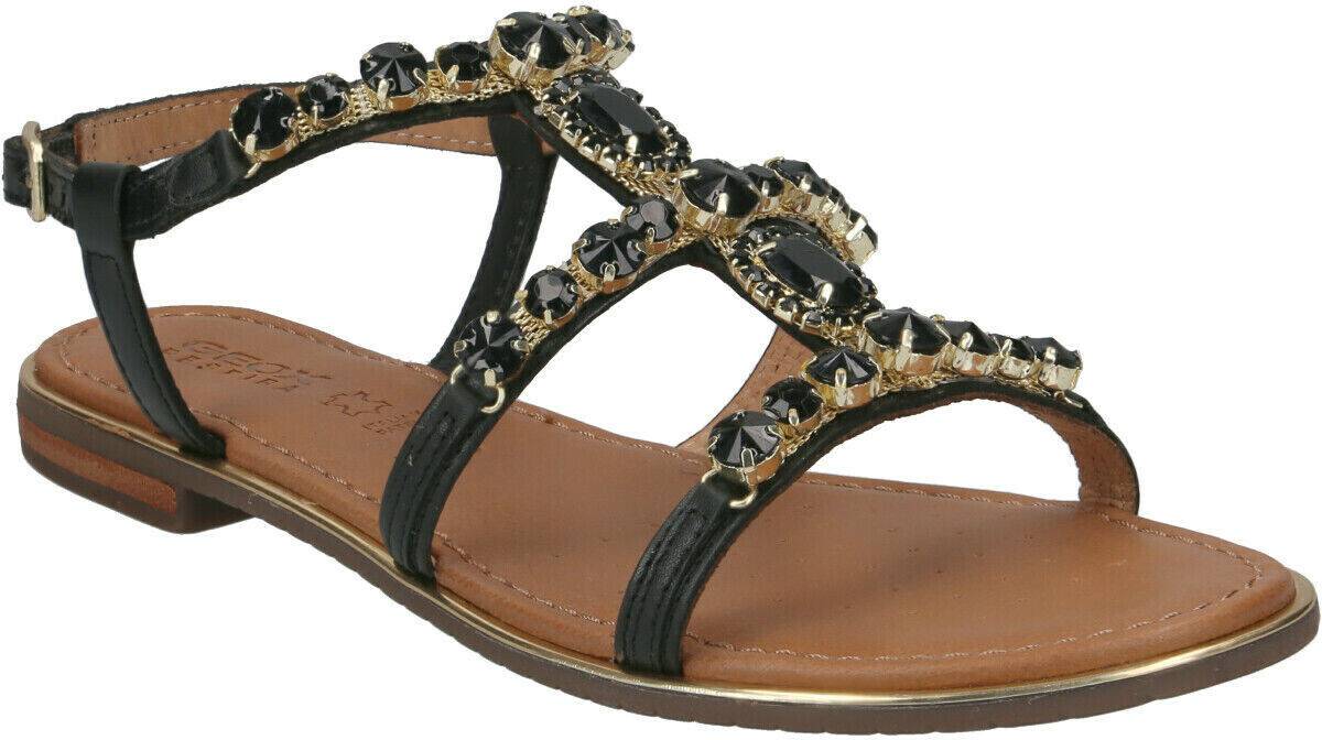 Geox D Sozy Plus Flat Sandal black Sandalias mujer