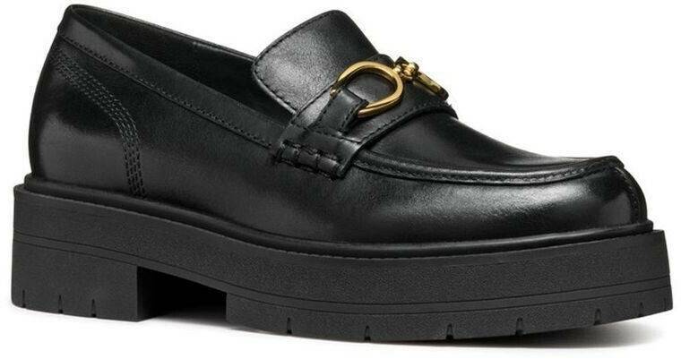 Zapatos cerrados de mujer Geox Slipper Moccasin SPHERICA smooth leather black