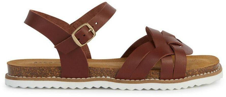 Geox D LEUCA A Flat Sandal cognac Sandalias mujer