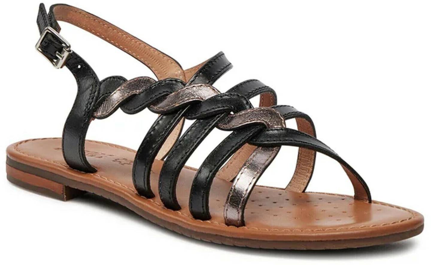 Sandalias mujer Geox D Sozy S D Flat Sandal black leather