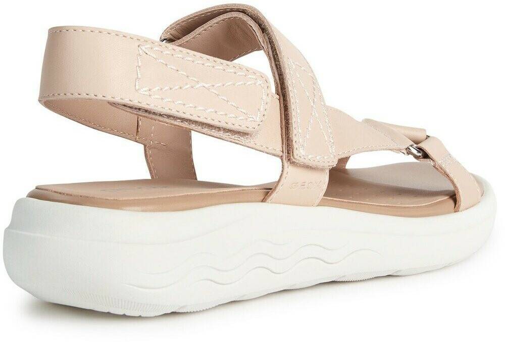 Geox Sandal D SPHERICA EC5W with fashionable platform sole beige light beige Sandalias mujer