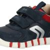 Geox Leather Textile Sneaker blue Navy Red Calzado infantil