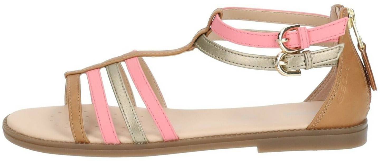 Geox Sandal camel pink silver Sandalias mujer