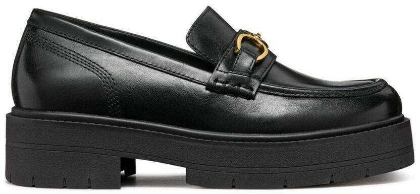 Zapatos cerrados de mujer Geox Slipper Moccasin SPHERICA smooth leather black