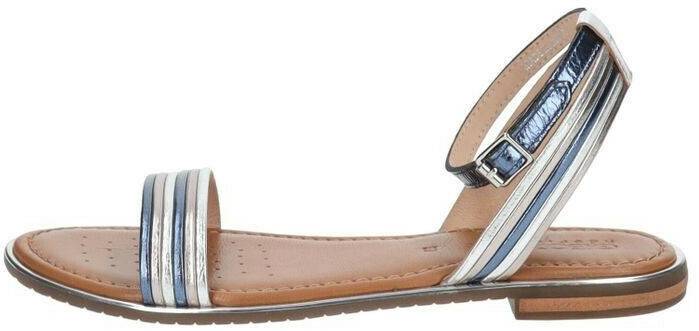 Geox Leather Sandals blue silver Sandalias mujer