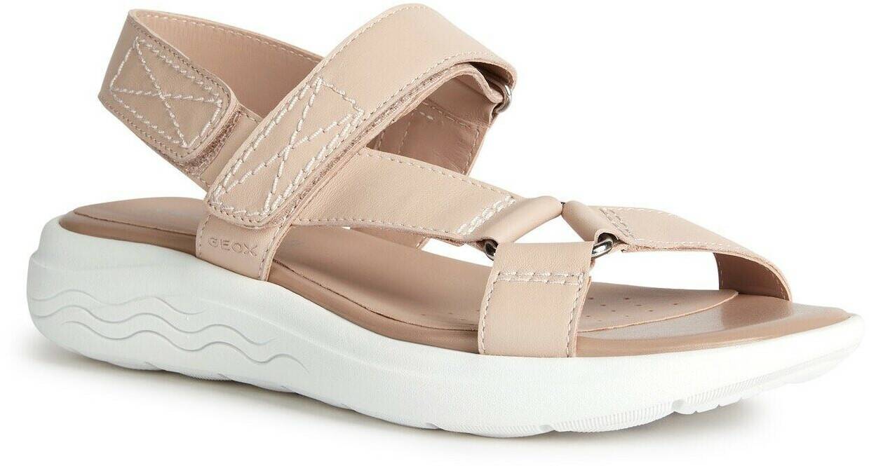 Geox Sandal D SPHERICA EC5W with fashionable platform sole beige light beige Sandalias mujer