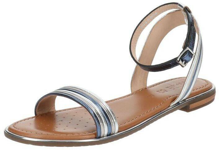 Geox Leather Sandals blue silver Sandalias mujer